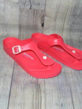 BIRKENSTOCK Gizeh Eva Bright Coral Sandals Womens Size 8 (EU 39)